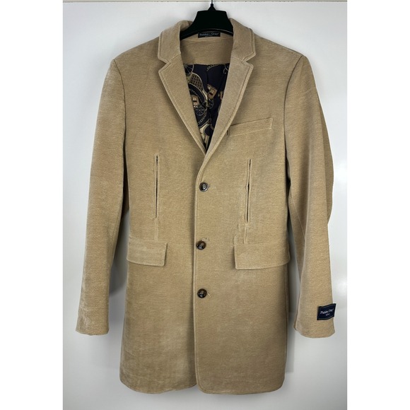 Paisley & Gray Mens XL Tan Soft Ribbed Knit Sport Coat Blazer Slim Fit *Flawed* - Picture 13 of 16